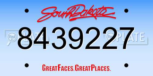8439227 South Dakota License Plate