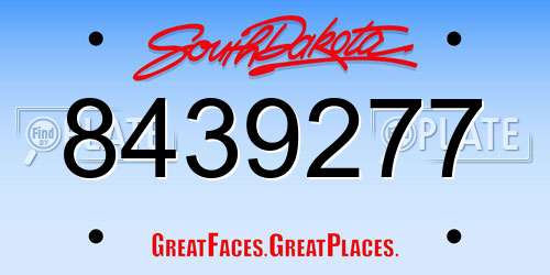 8439277 South Dakota License Plate