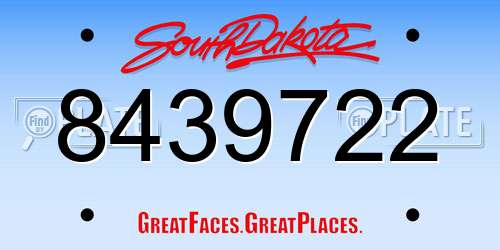 8439722 South Dakota License Plate