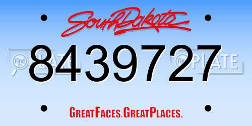 8439727 South Dakota License Plate