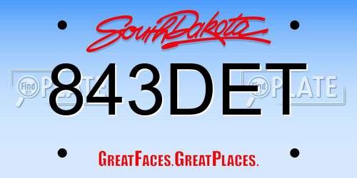 843DET South Dakota License Plate