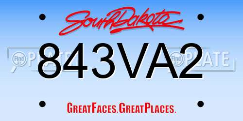 843VA2 South Dakota License Plate
