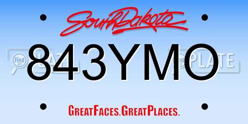 843YMO South Dakota License Plate