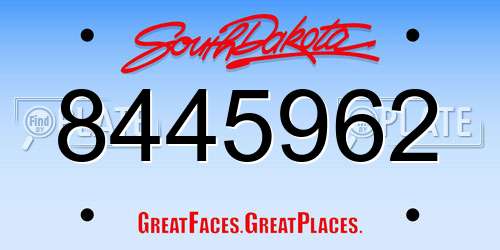 8445962 South Dakota License Plate