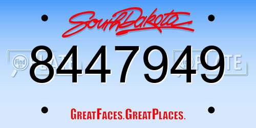 8447949 South Dakota License Plate
