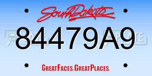 84479A9 South Dakota License Plate