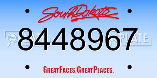 8448967 South Dakota License Plate