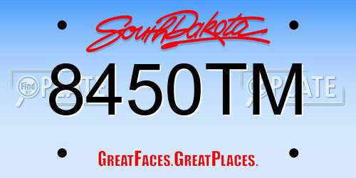 8450TM South Dakota License Plate