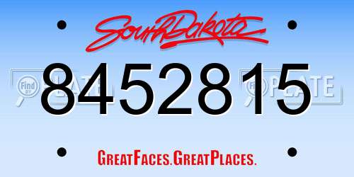 8452815 South Dakota License Plate