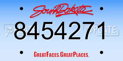 8454271 South Dakota License Plate