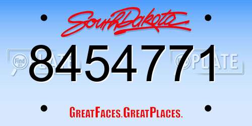 8454771 South Dakota License Plate