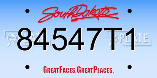 84547T1 South Dakota License Plate