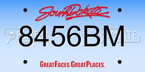 8456BM South Dakota License Plate