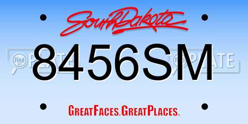 8456SM South Dakota License Plate
