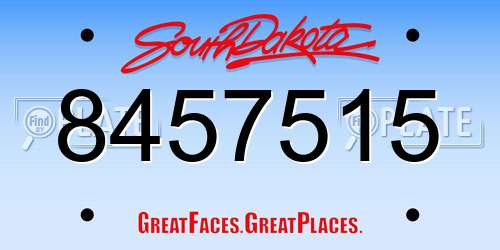 8457515 South Dakota License Plate