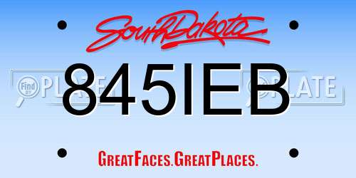 845IEB South Dakota License Plate