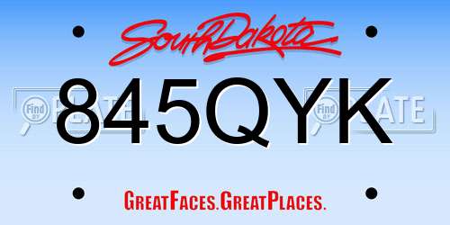 845QYK South Dakota License Plate