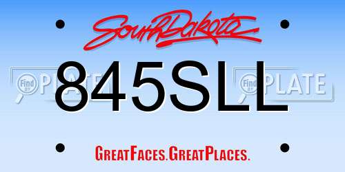 845SLL South Dakota License Plate