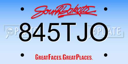 845TJO South Dakota License Plate