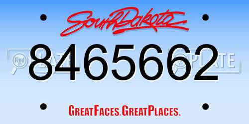 8465662 South Dakota License Plate