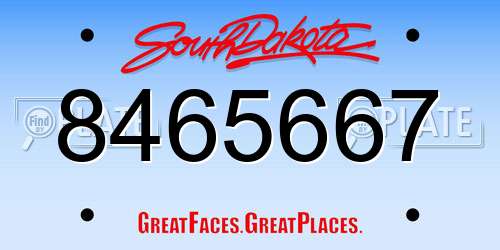 8465667 South Dakota License Plate