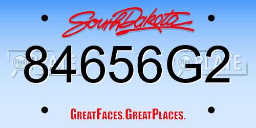84656G2 South Dakota License Plate