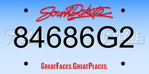 84686G2 South Dakota License Plate