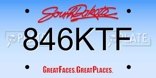 846KTF South Dakota License Plate