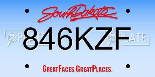 846KZF South Dakota License Plate
