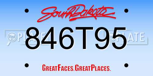 846T95 South Dakota License Plate