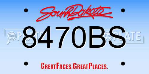 8470BS South Dakota License Plate