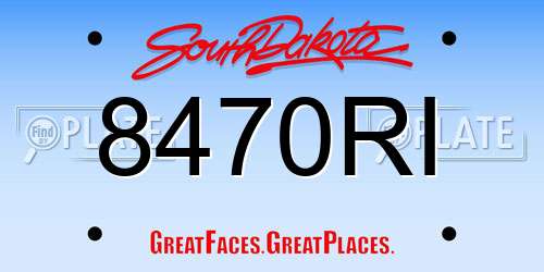 8470RI South Dakota License Plate