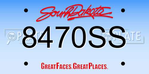 8470SS South Dakota License Plate