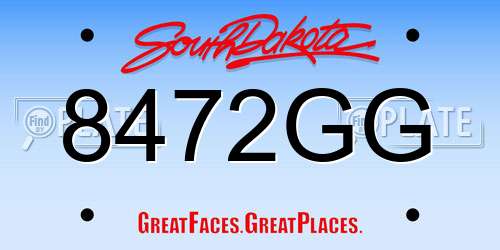 8472GG South Dakota License Plate
