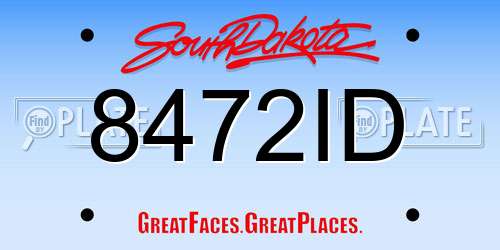 8472ID South Dakota License Plate