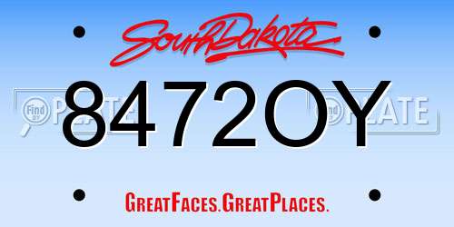 8472OY South Dakota License Plate