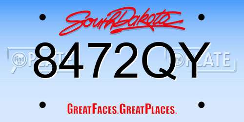 8472QY South Dakota License Plate