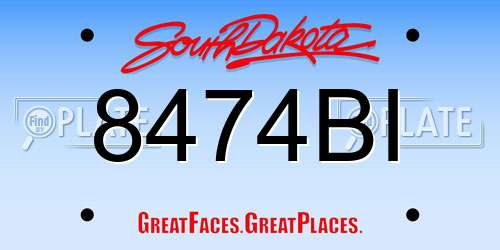 8474BI South Dakota License Plate