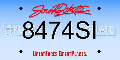 8474SI South Dakota License Plate