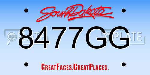 8477GG South Dakota License Plate
