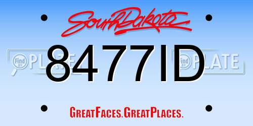 8477ID South Dakota License Plate
