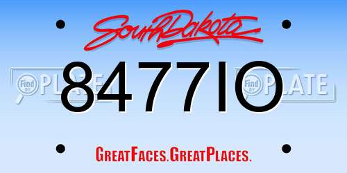 8477IO South Dakota License Plate