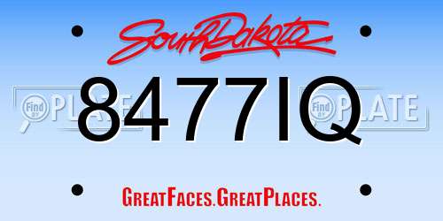 8477IQ South Dakota License Plate