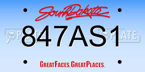 847AS1 South Dakota License Plate