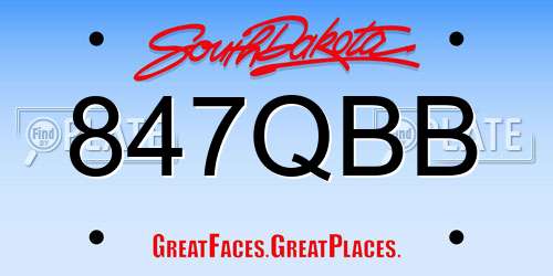 847QBB South Dakota License Plate