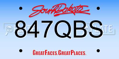 847QBS South Dakota License Plate