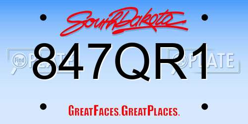847QR1 South Dakota License Plate
