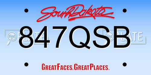 847QSB South Dakota License Plate