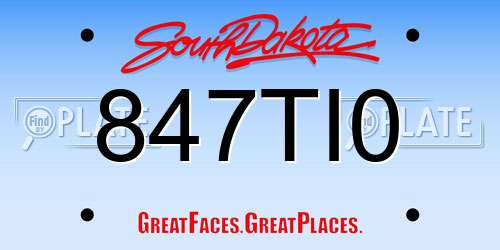 847TI0 South Dakota License Plate