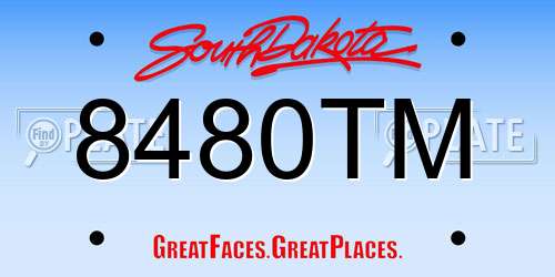 8480TM South Dakota License Plate